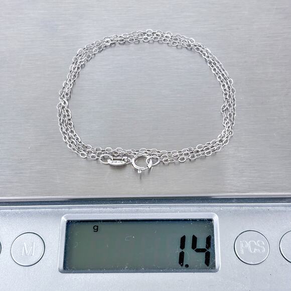 Cable Link Chain Necklace | Vintage Sterling Silver 925 | 18" - Picture 4 of 4